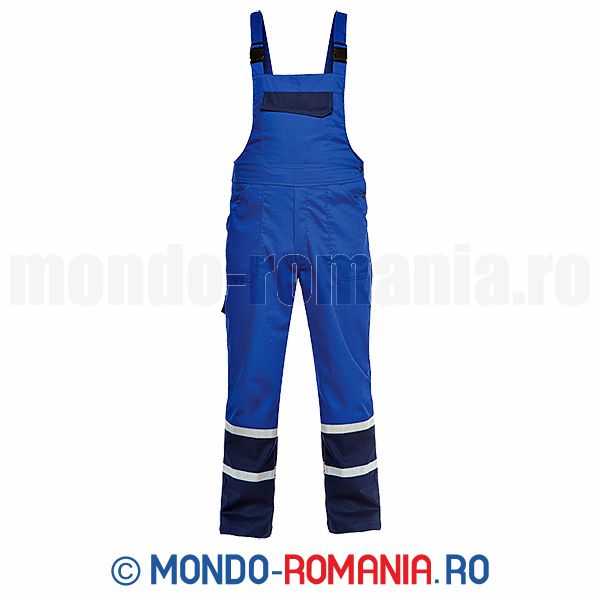 Pantaloni cu pieptar MONDO MAX VIS  - Salopeta de lucru cu benzi reflectorizante